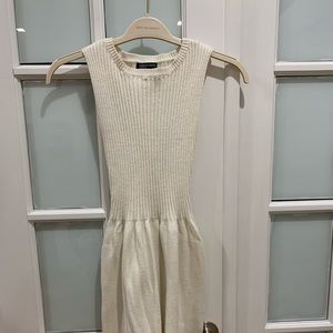 Cream American Apparel Knit Dress